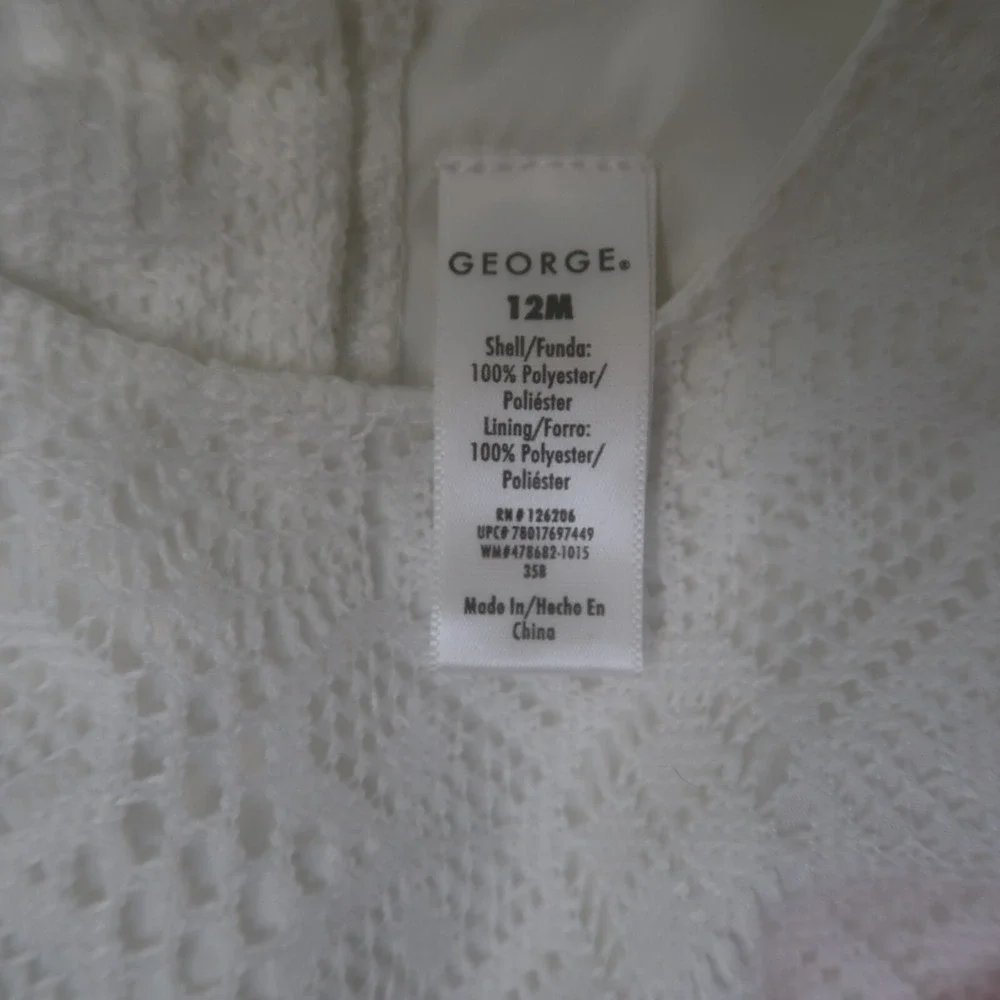 The Childrens Place Teal Turquoise & George White Lace Dress Size 18M